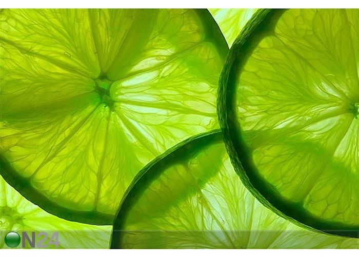 Taulu GREEN LIME SLICES 150x100 cm kuvasuurennos