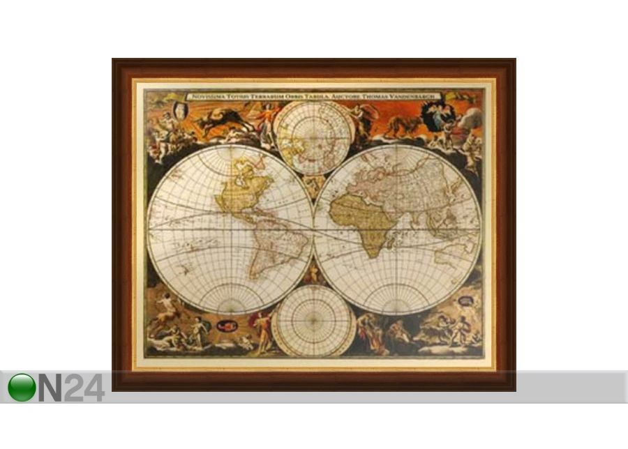 Taulu MAPS - ANTIQUE WORLD MAP3 40x50 cm kuvasuurennos