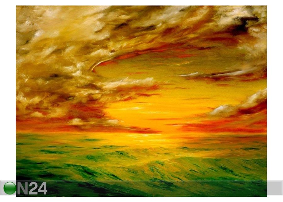 Taulu ORIGINAL OIL PAINTING OF THE BEAUTIFUL SUNSET 131x100 cm kuvasuurennos