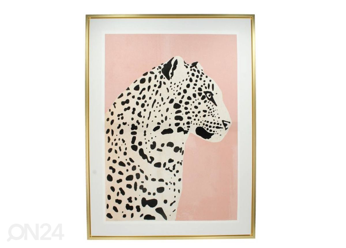 Taulu Peach Leopard 60x80 cm, vaaleanpunainen/ kullanvärinen kuvasuurennos