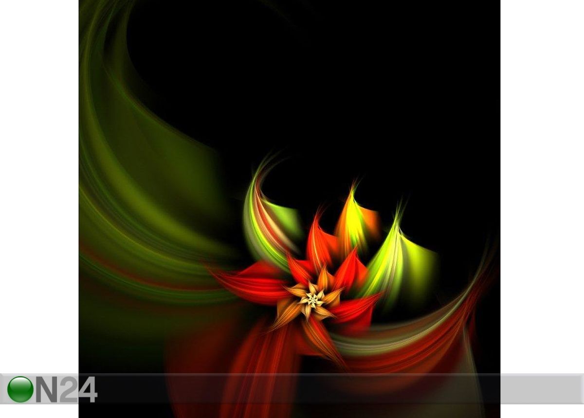 Taulu POINSETTIA ON BLACK 120x120 cm kuvasuurennos