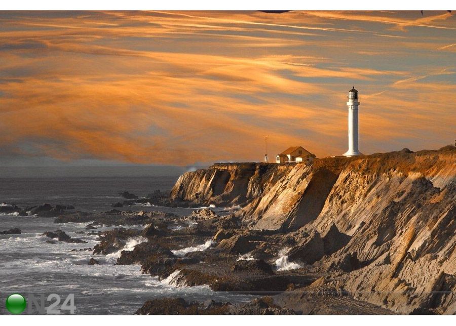 Taulu POINT ARENA LIGHTHOUSE AT SUNSET 180x120 cm cm kuvasuurennos