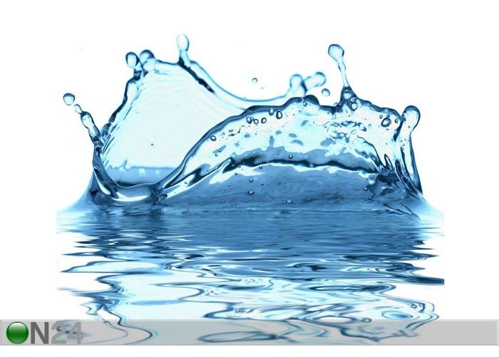 Taulu SPARKS OF BLUE WATER ON A WHITE BACKGROUND 92x80 cm kuvasuurennos
