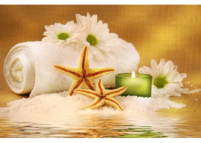 Taulu STARFISH AND GREEN CANDLE 105x70 cm kuvasuurennos