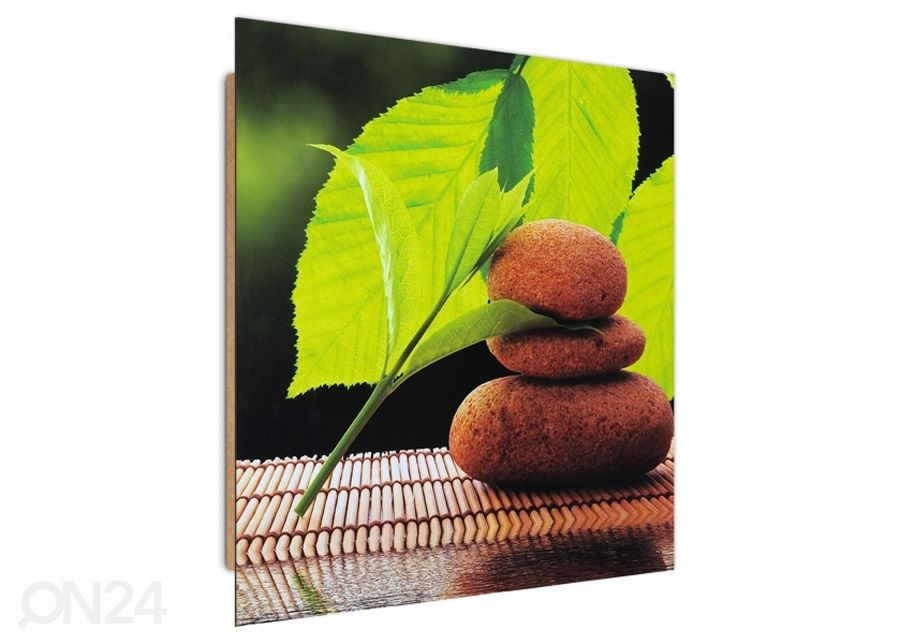 Taulu Stones and leaves 3D 30x30 cm kuvasuurennos