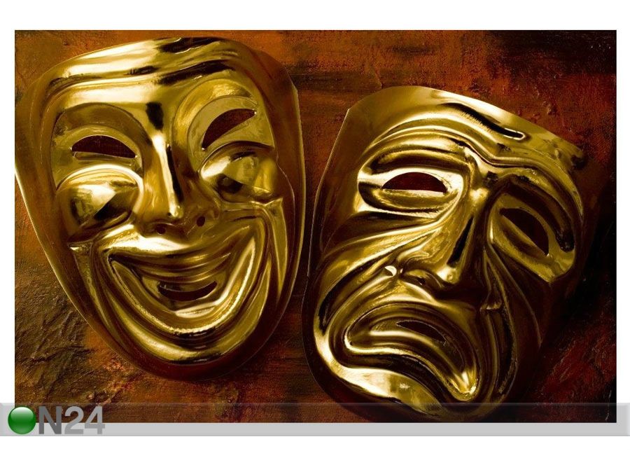 Taulu THEATRICAL MASK OF TRAGEDY AND COMEDY 77x50 cm kuvasuurennos