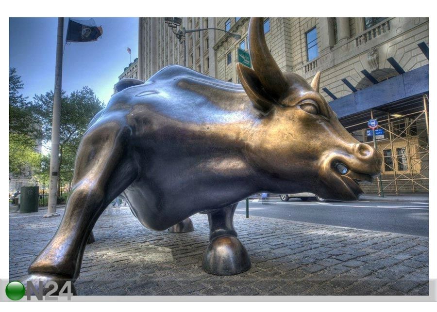 Taulu WALL STREET BULL 75x50 cm kuvasuurennos