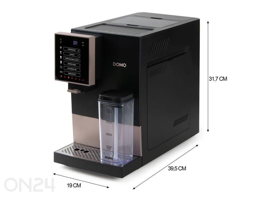 Täysin automaattinen espressokeitin Domo DO743K kuvasuurennos mitat