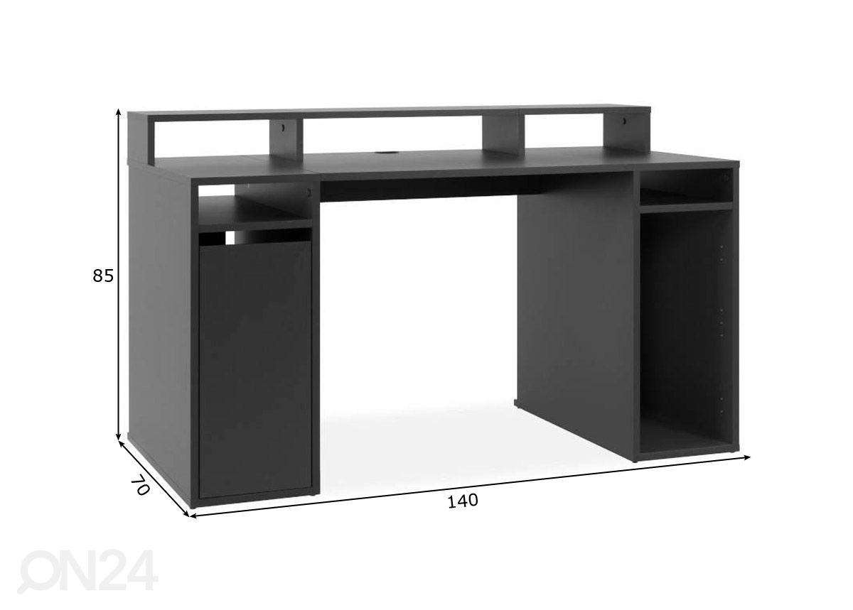 Tietokonepöytä Newcastle 140 cm kuvasuurennos mitat