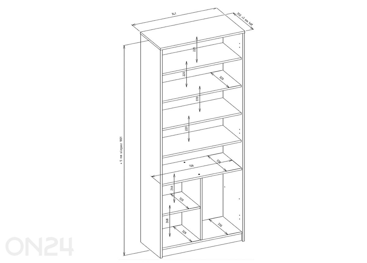 Toimistokaappi 74 cm kuvasuurennos mitat