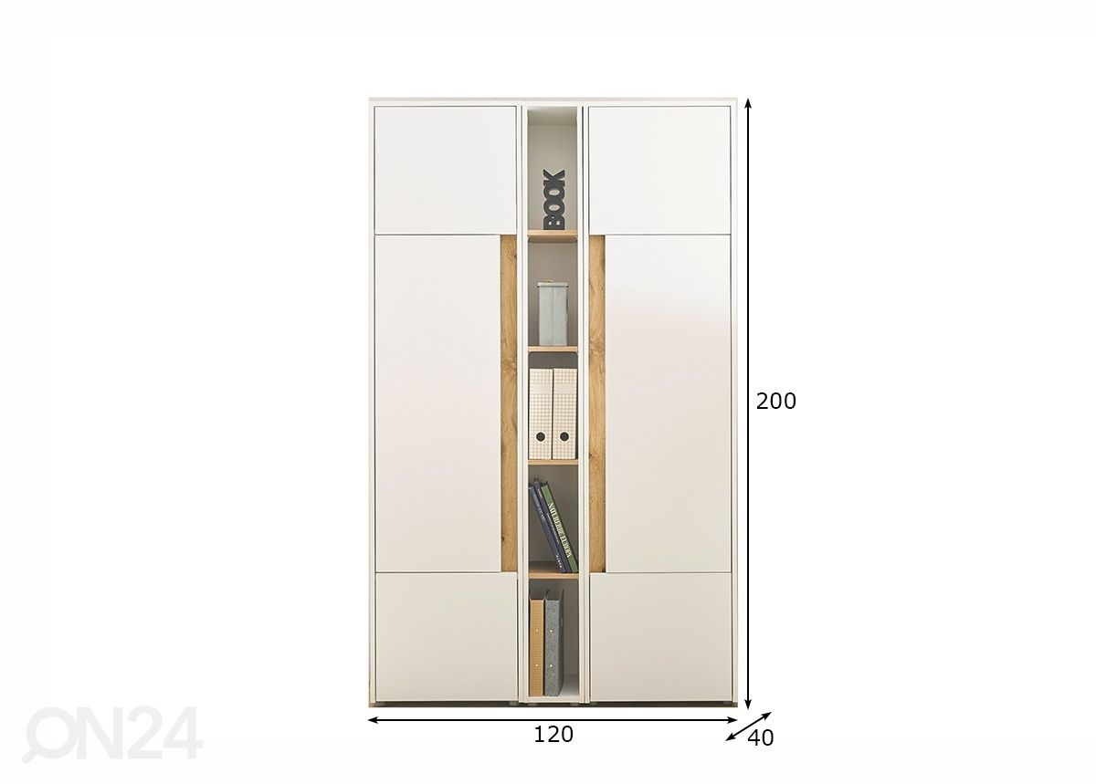 Toimistokaappi City 120 cm kuvasuurennos mitat