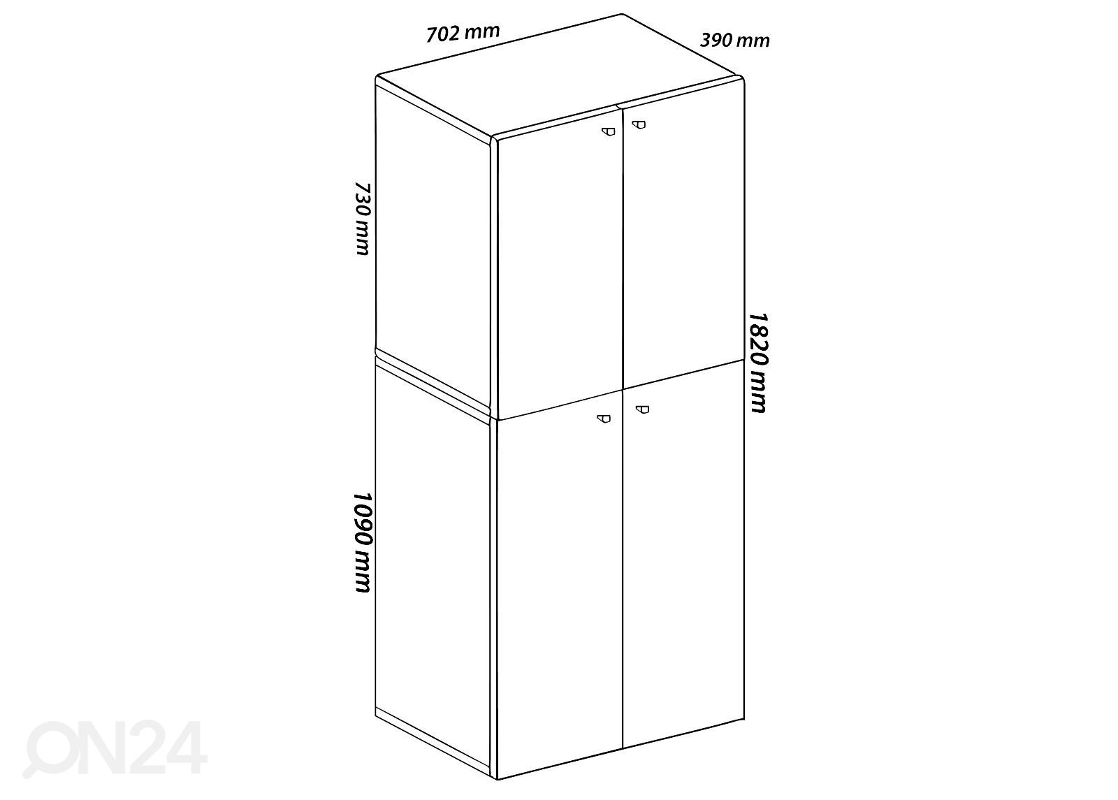 Toimistokaappi Lona 70 cm kuvasuurennos mitat