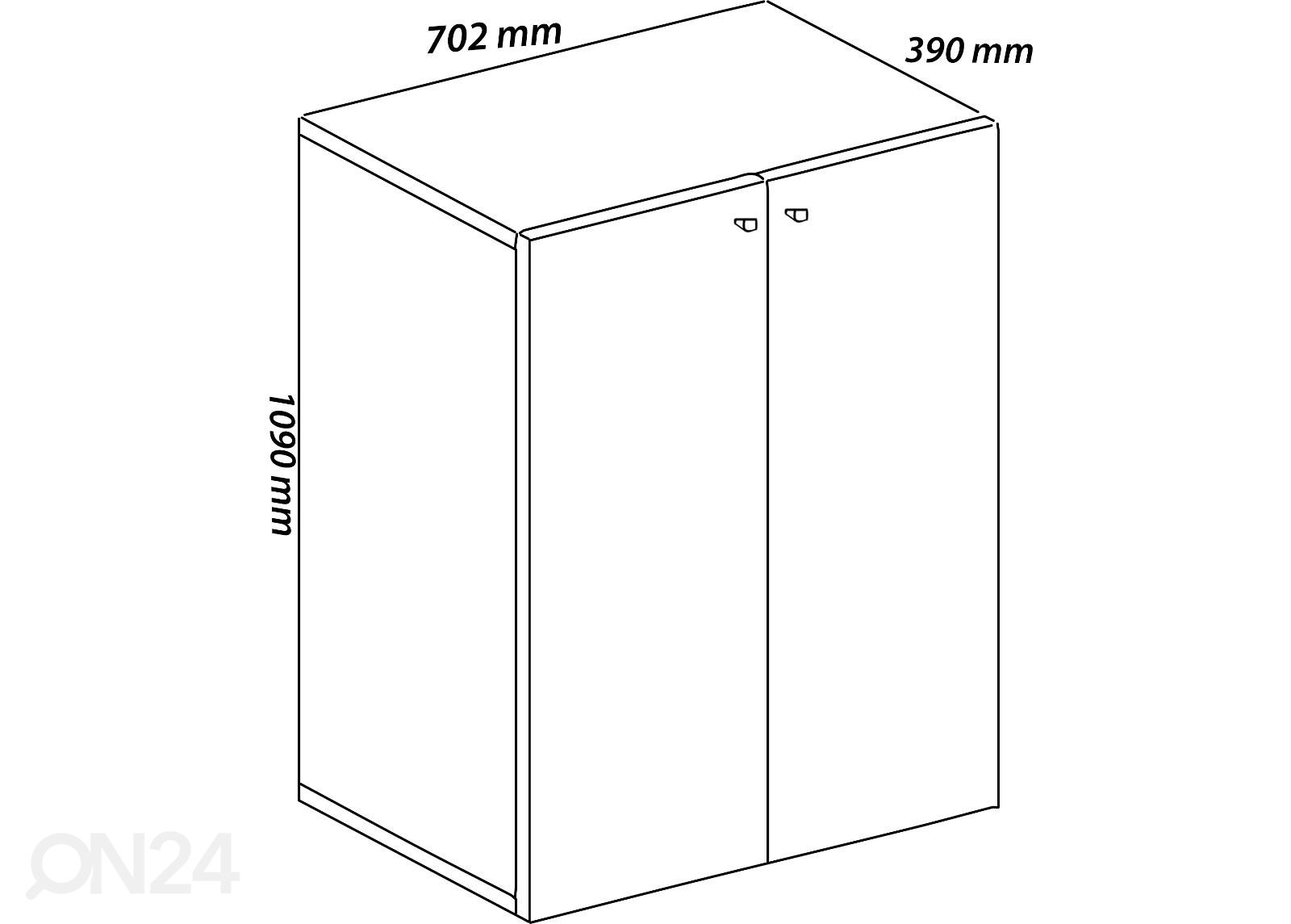 Toimistokaappi Lona XL 70 cm kuvasuurennos mitat