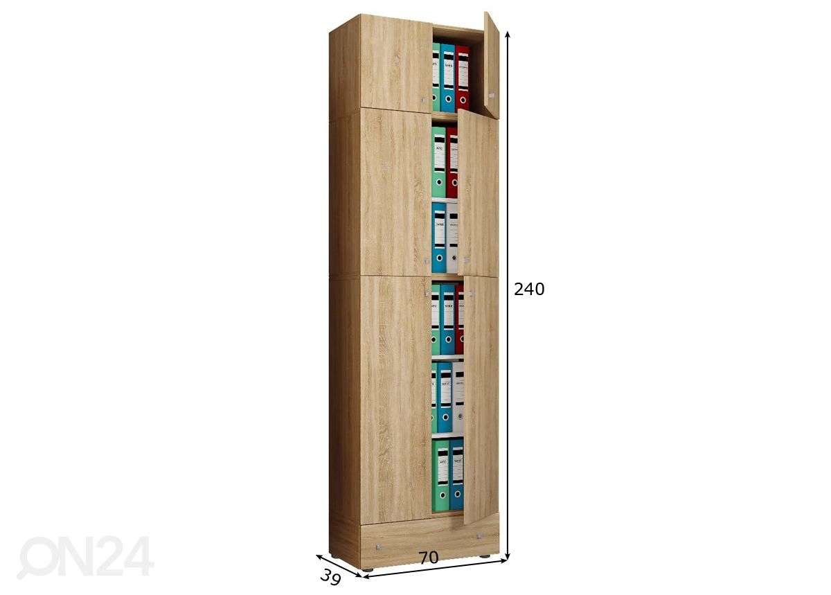 Toimistokaappi Lona XXL 70 cm kuvasuurennos mitat