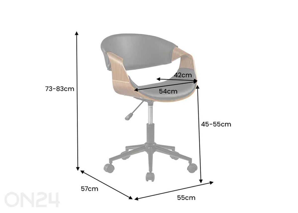 Toimistoltuoli Organic kuvasuurennos mitat