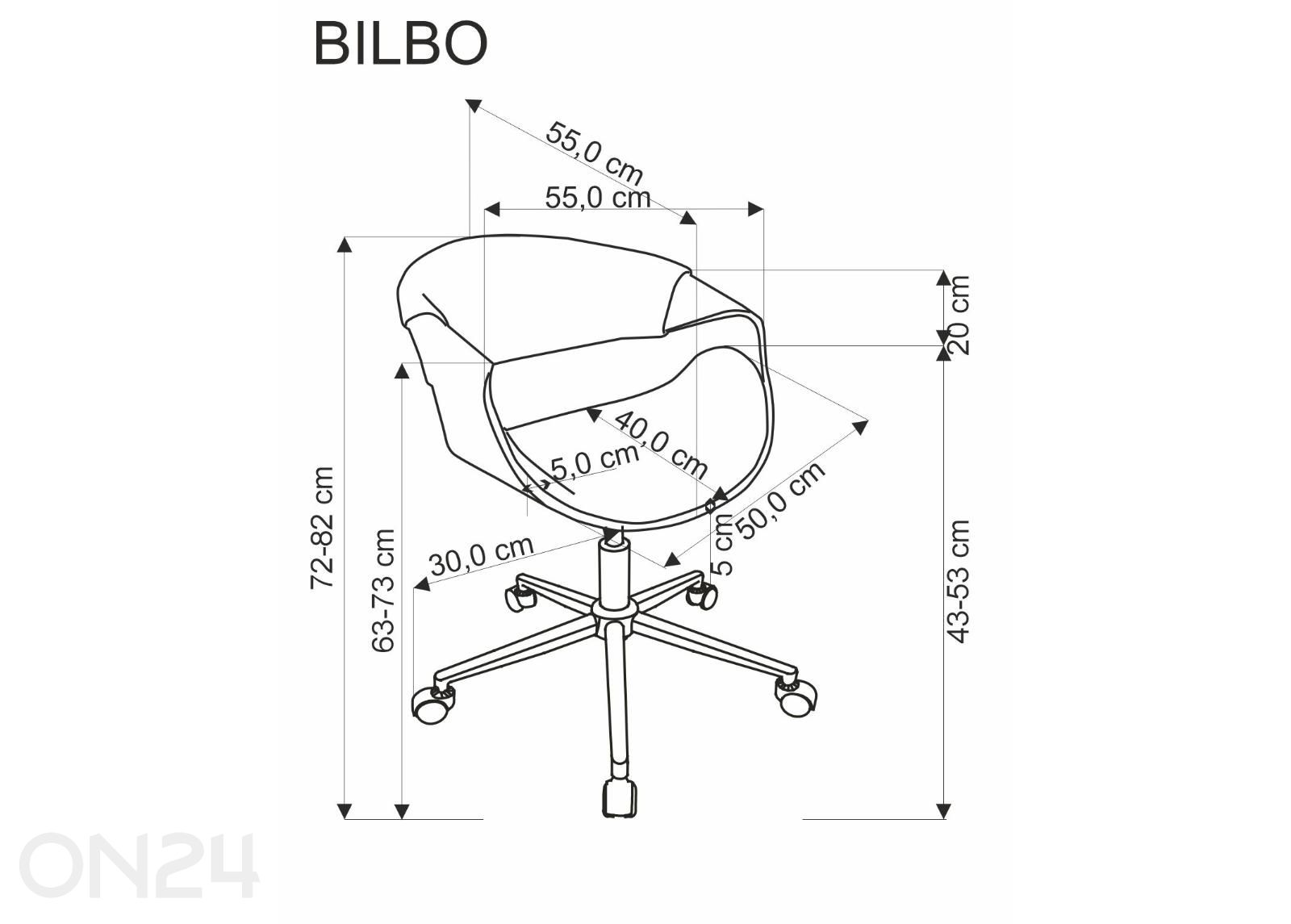 Toimistotuoli Bilbo kuvasuurennos mitat