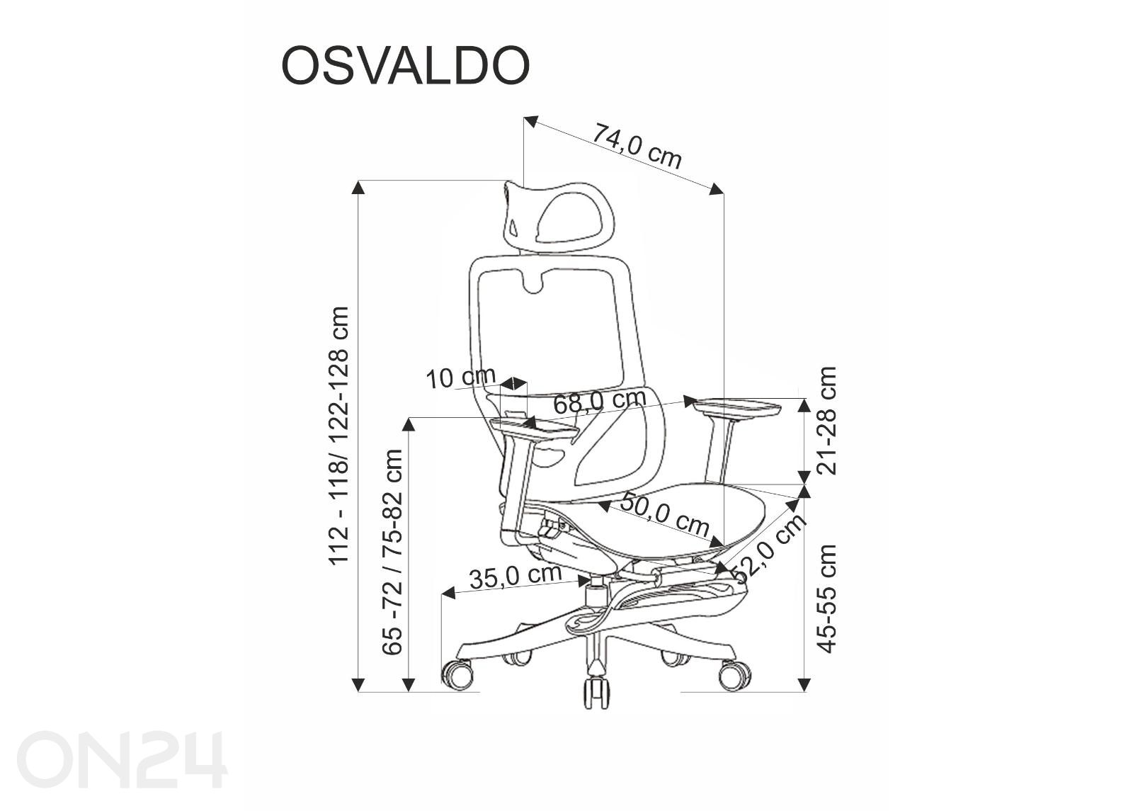 Toimistotuoli Osvaldo kuvasuurennos mitat