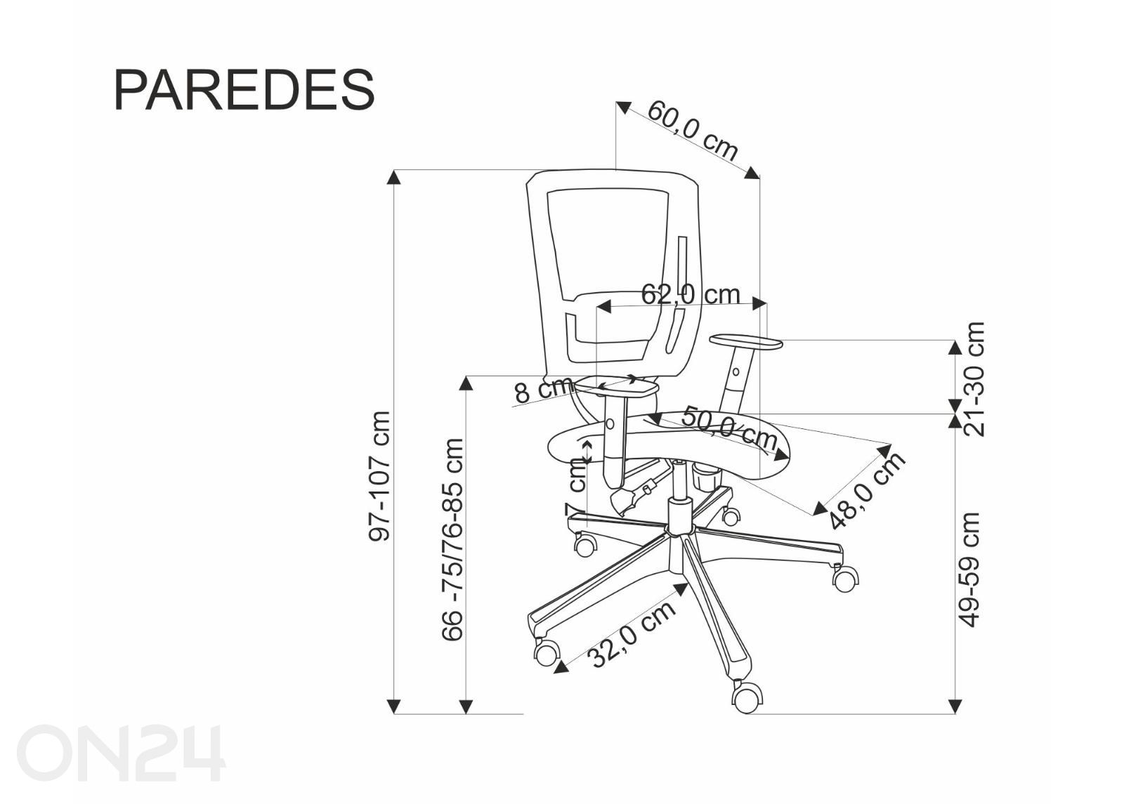 Toimistotuoli Paredes kuvasuurennos mitat