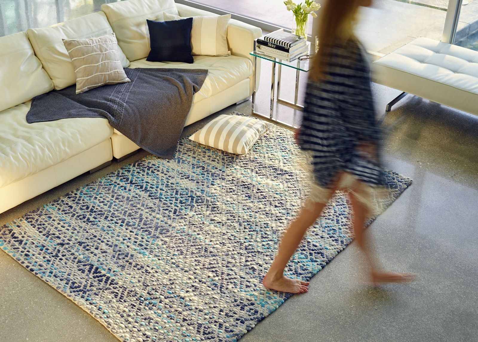 Tom Tailor matto Smooth Comfort Diamond 160x230 cm, sininen kuvasuurennos