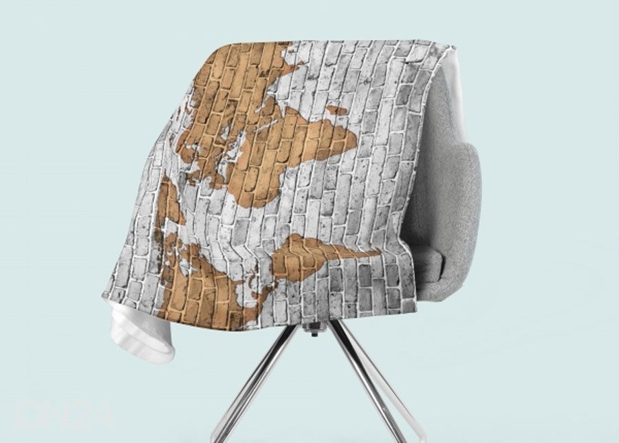 Torkkupeitto Drawn Map on the Wall 150x200 cm kuvasuurennos