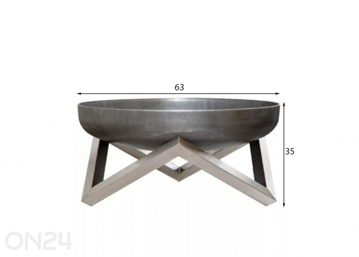 Tulisija Yanartas Stainless Steel Ø 63 cm kuvasuurennos mitat
