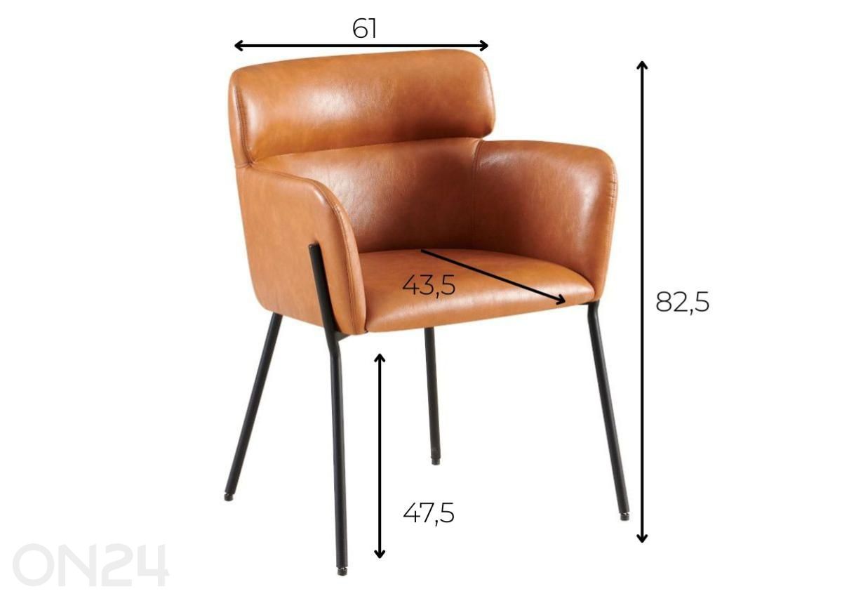 Tuoli Hando vintage ruskea kuvasuurennos mitat