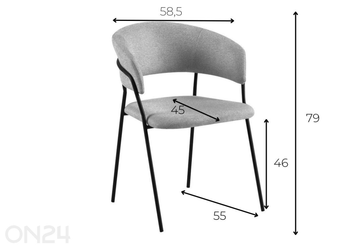 Tuoli Neisson harmaa kuvasuurennos mitat
