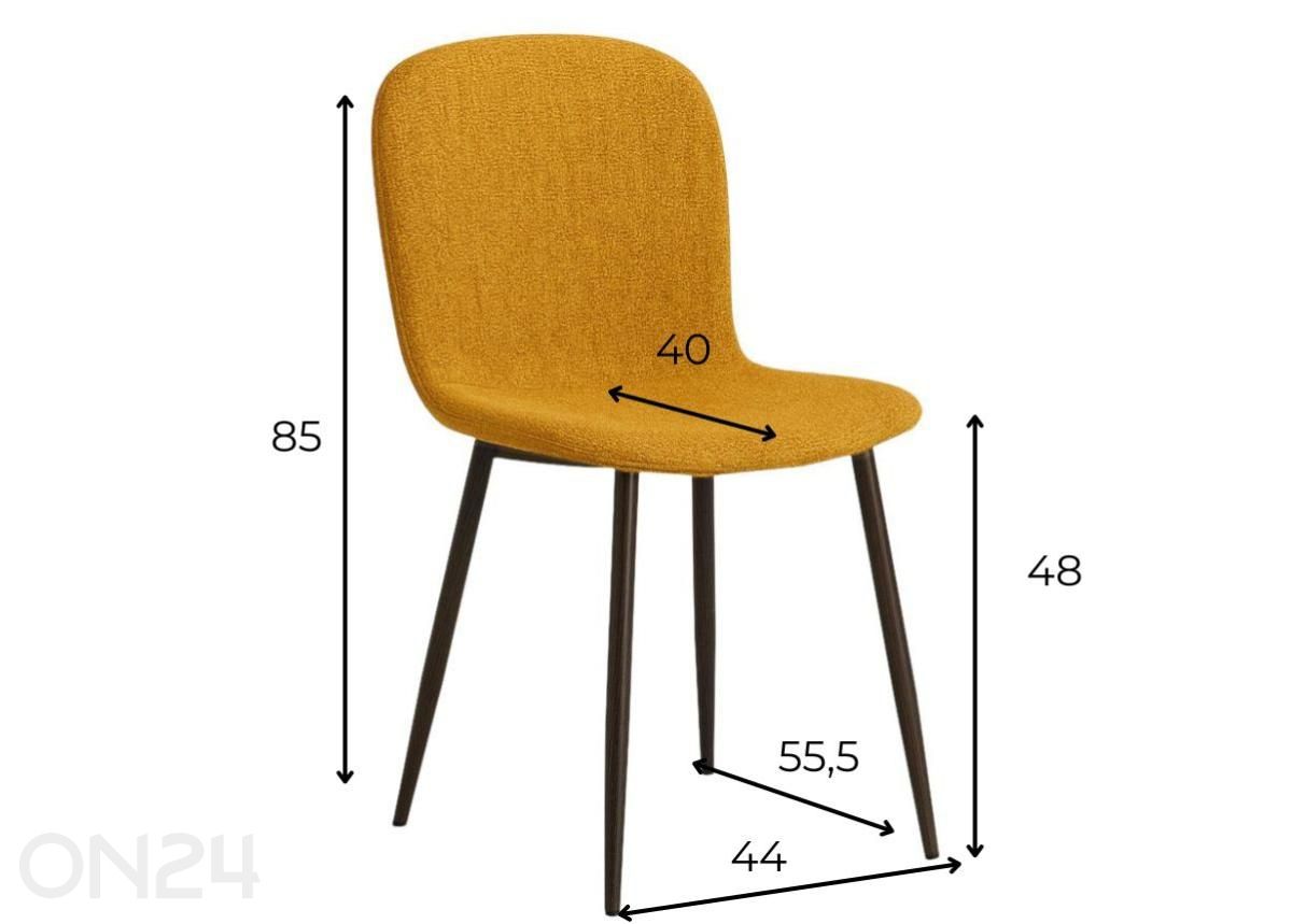 Tuoli Theo, keltainen kuvasuurennos mitat