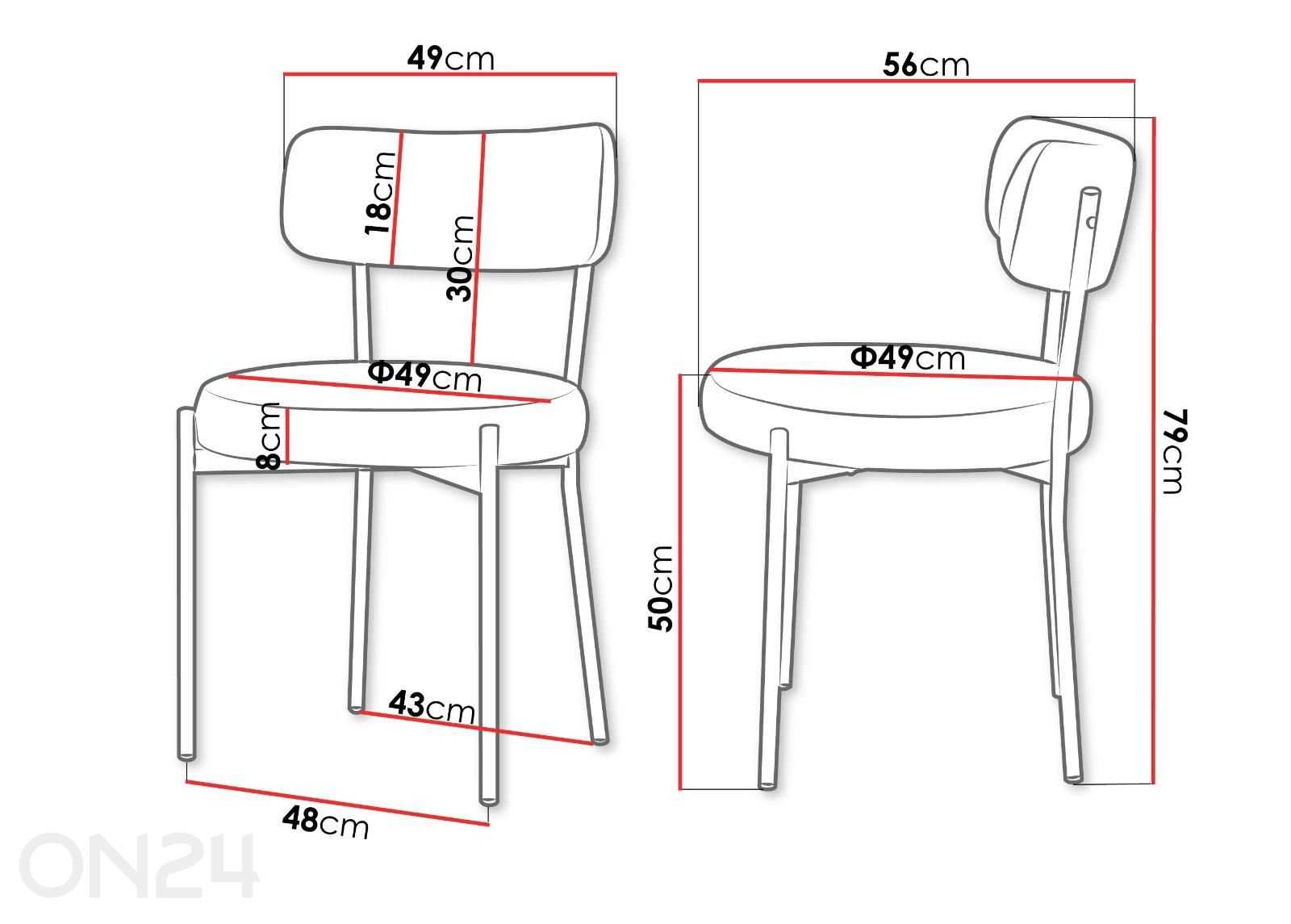Tuolit Muz, 2 kpl kuvasuurennos mitat