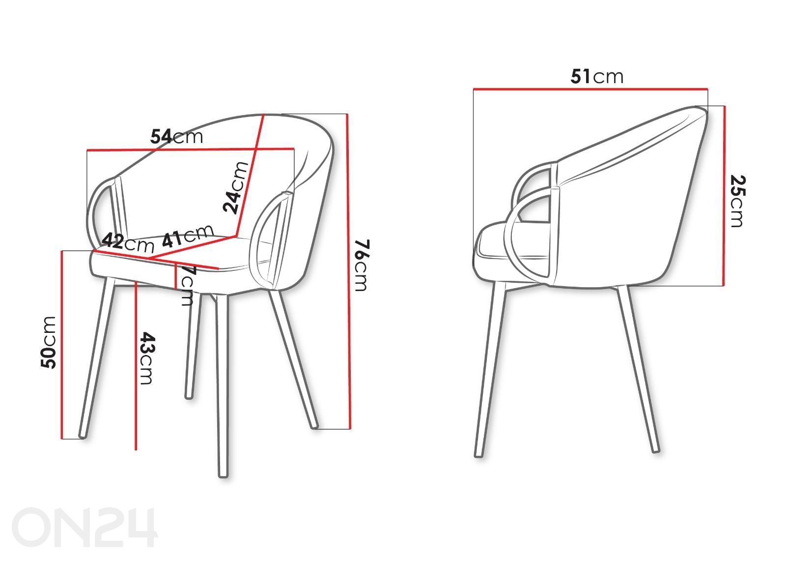 Tuolit Muz, 2 kpl kuvasuurennos mitat