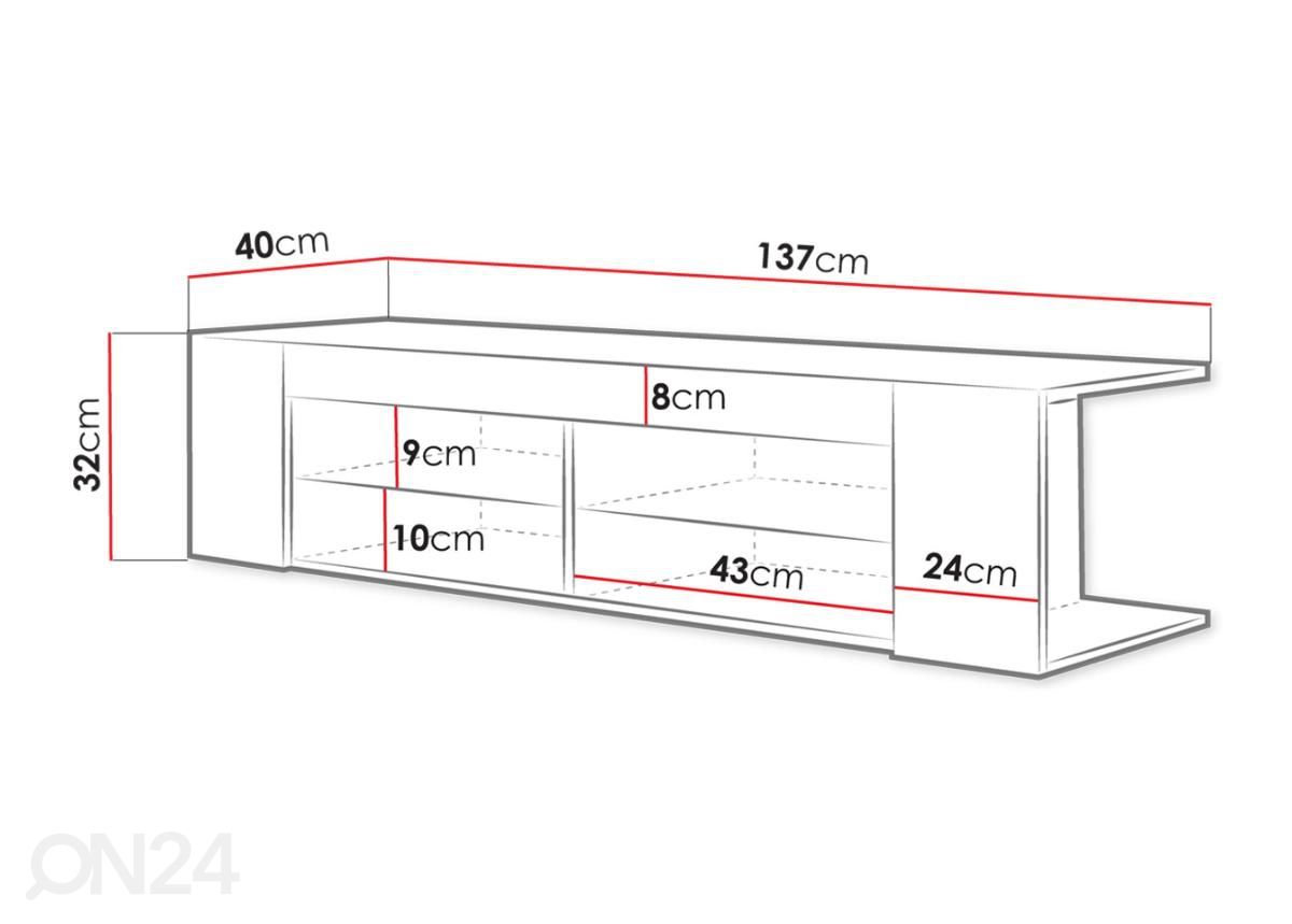 TV-taso 137 cm kuvasuurennos mitat