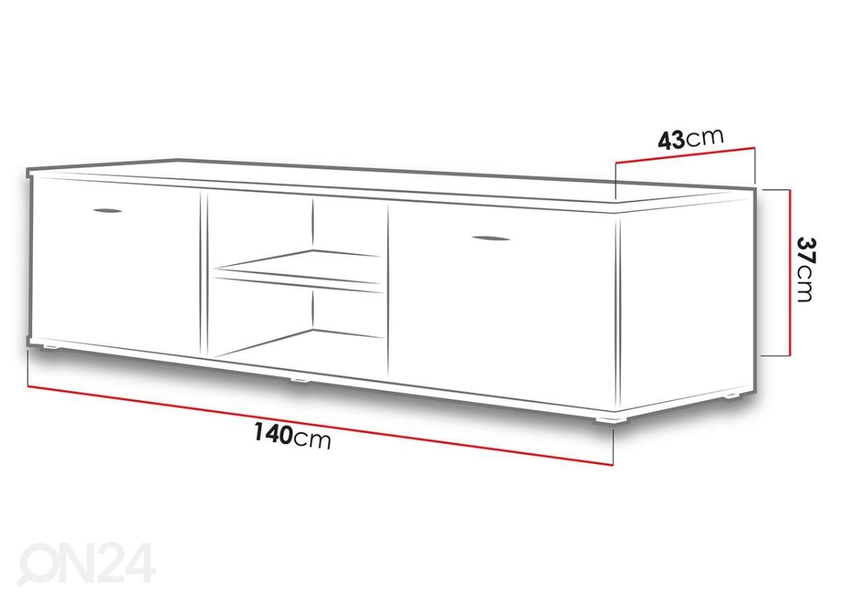 TV-taso 140 cm kuvasuurennos mitat