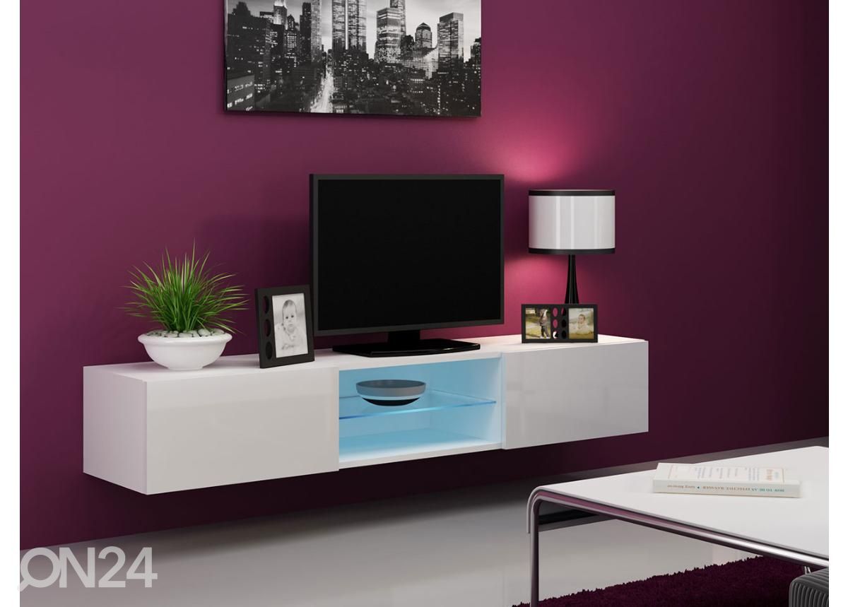 TV-taso 180 cm lasi + LED-valaistus kuvasuurennos