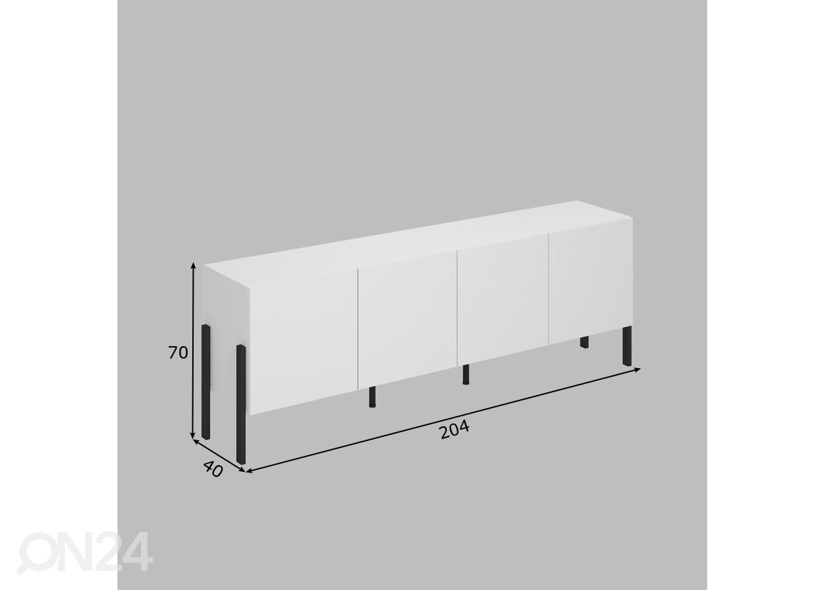 TV-taso 204 cm kuvasuurennos mitat