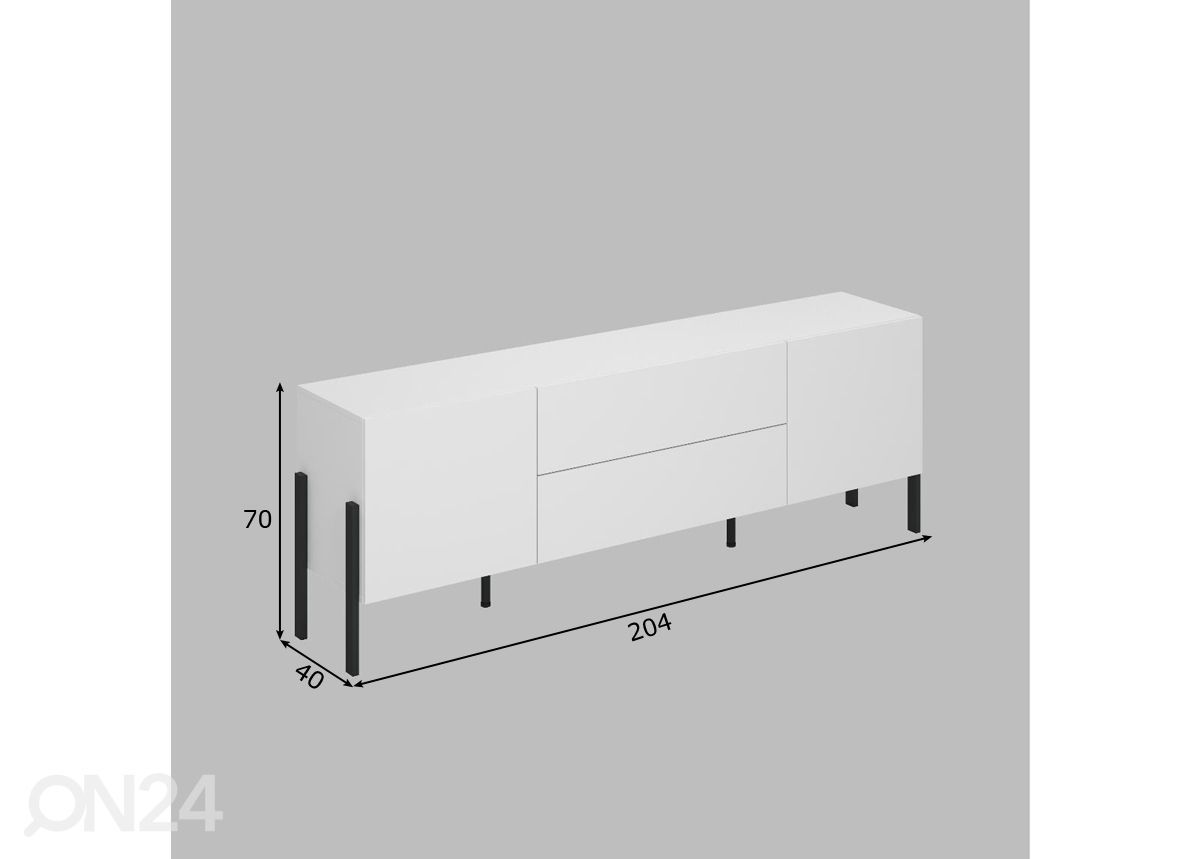 TV-taso 204 cm kuvasuurennos mitat