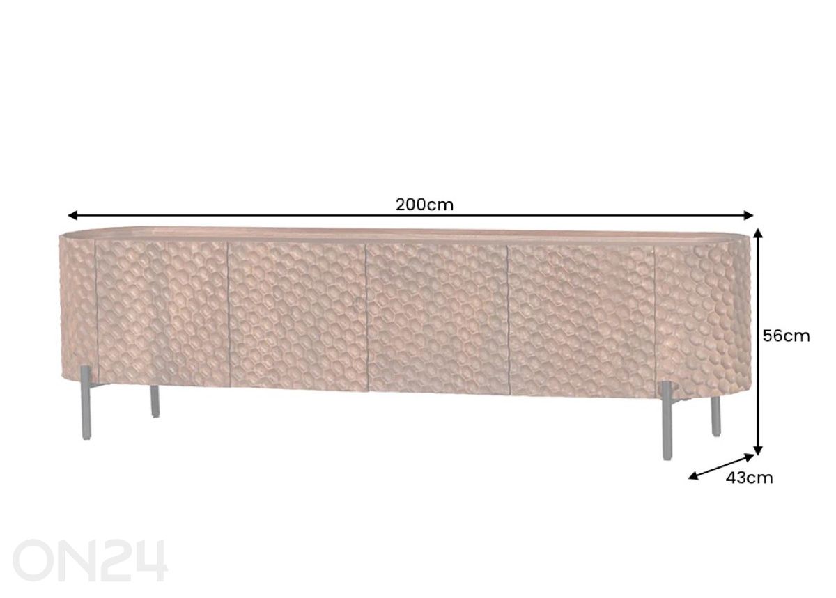 TV-taso Adlon 200 cm kuvasuurennos mitat