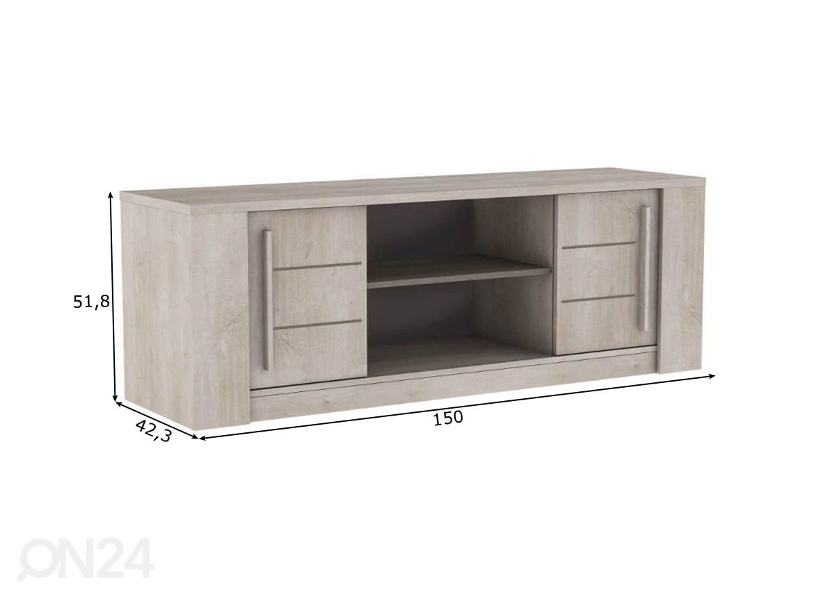 TV-taso Antibes 150 cm kuvasuurennos mitat