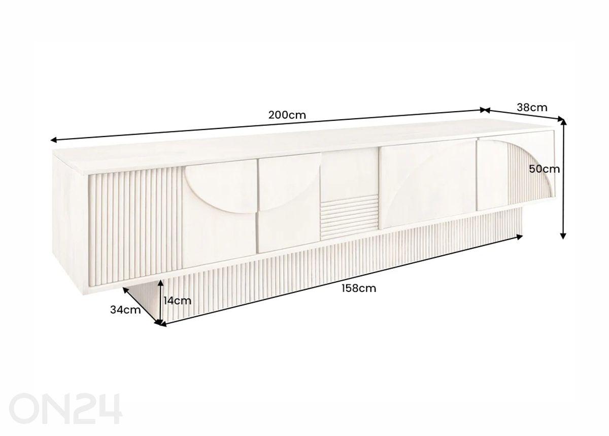 TV-taso Art Deco kuvasuurennos mitat