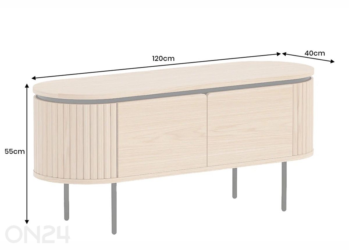 TV-taso Atelier 120 cm kuvasuurennos mitat
