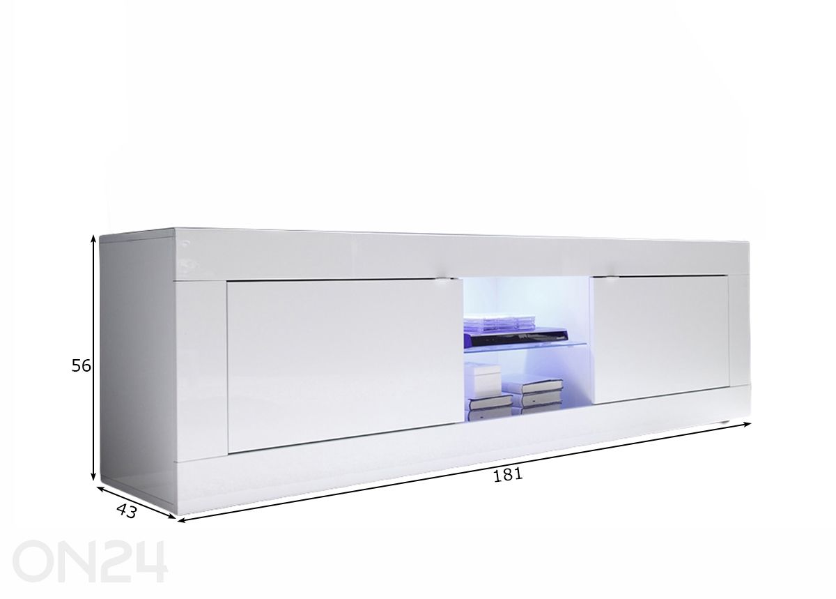 TV-taso Basic 181 cm kuvasuurennos mitat