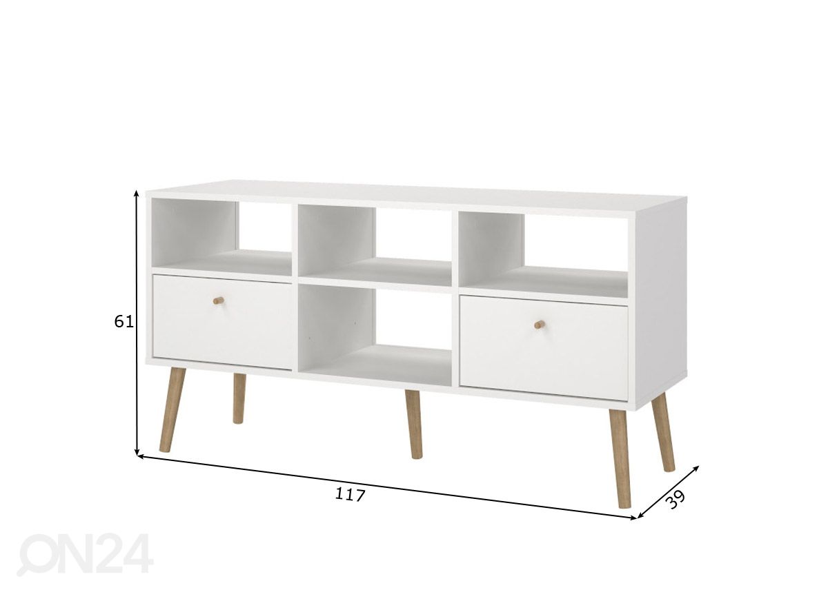 TV-taso Bodo 117 cm kuvasuurennos mitat