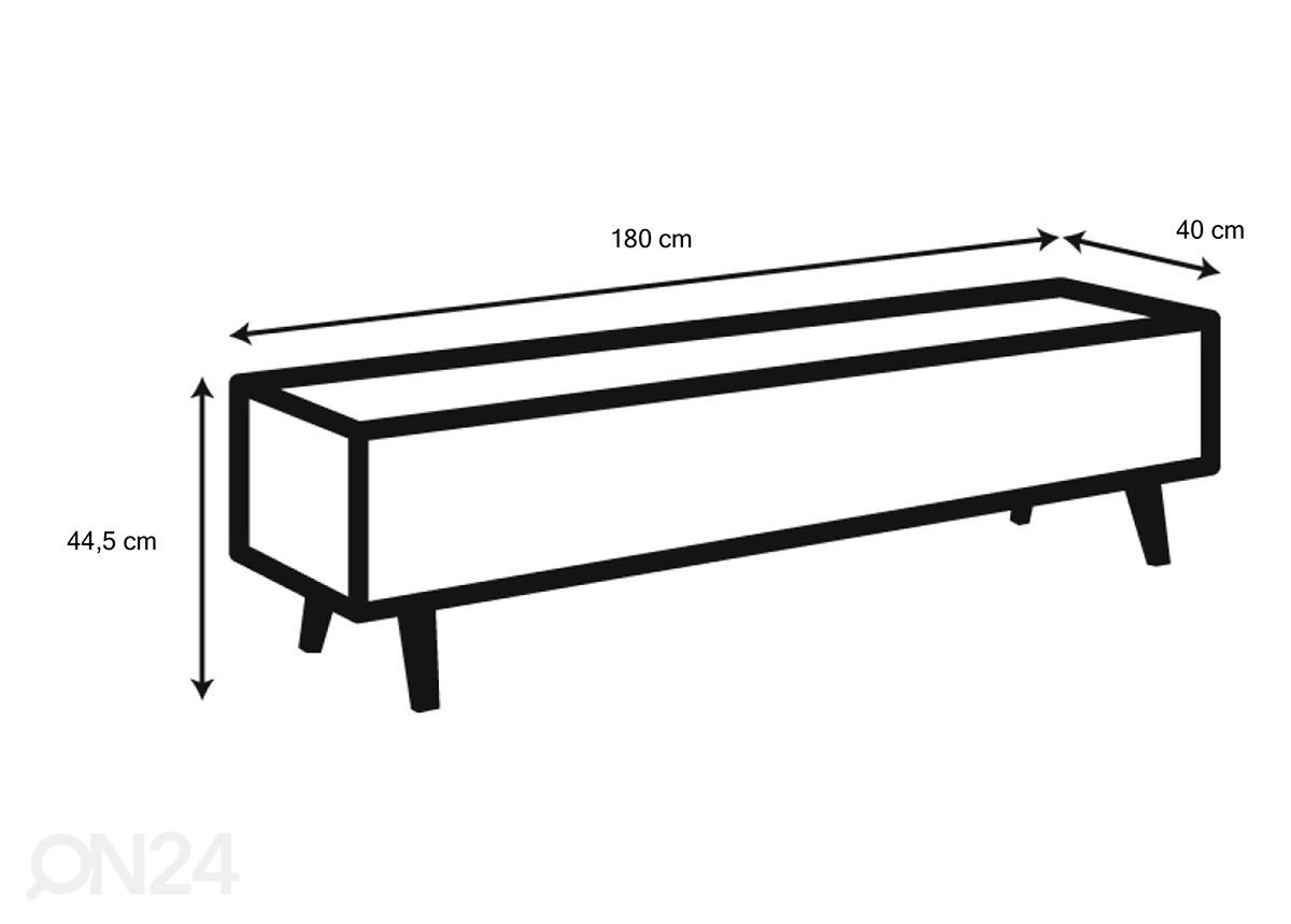 TV-taso Boston 180 cm kuvasuurennos mitat