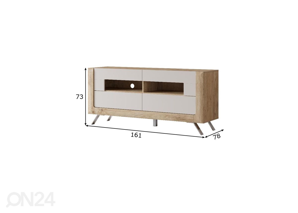 TV-taso Cassandra 161 cm, tammi/kashmir kuvasuurennos mitat