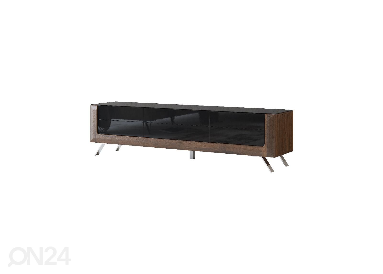 TV-taso Cassandra 199 cm, pähkinä/kiiltävä musta kuvasuurennos