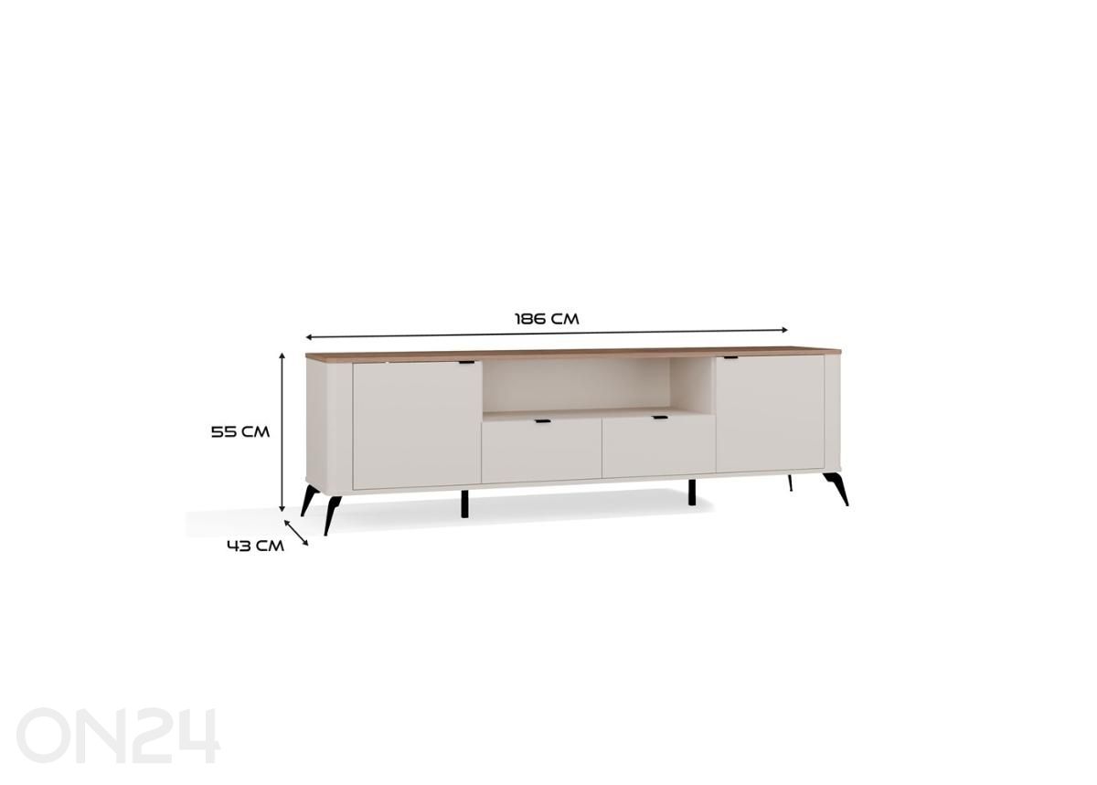 TV-taso Castello 186 cm kuvasuurennos mitat
