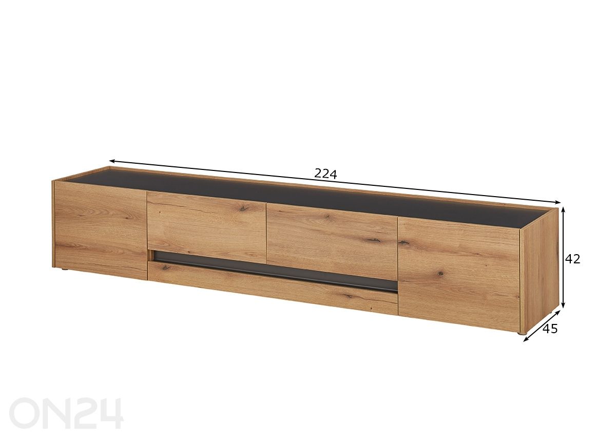TV-taso City 224 cm kuvasuurennos mitat