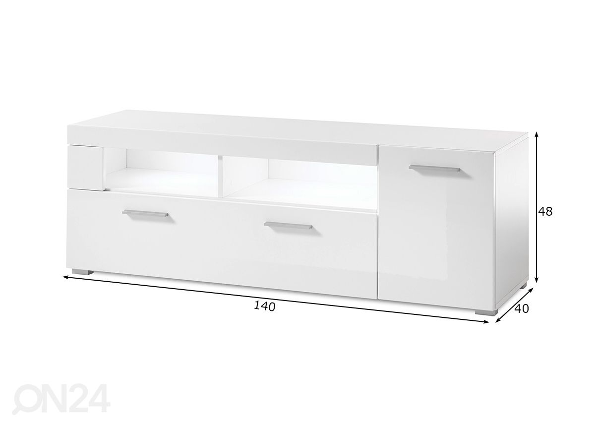 TV-taso Corado 140 cm kuvasuurennos mitat