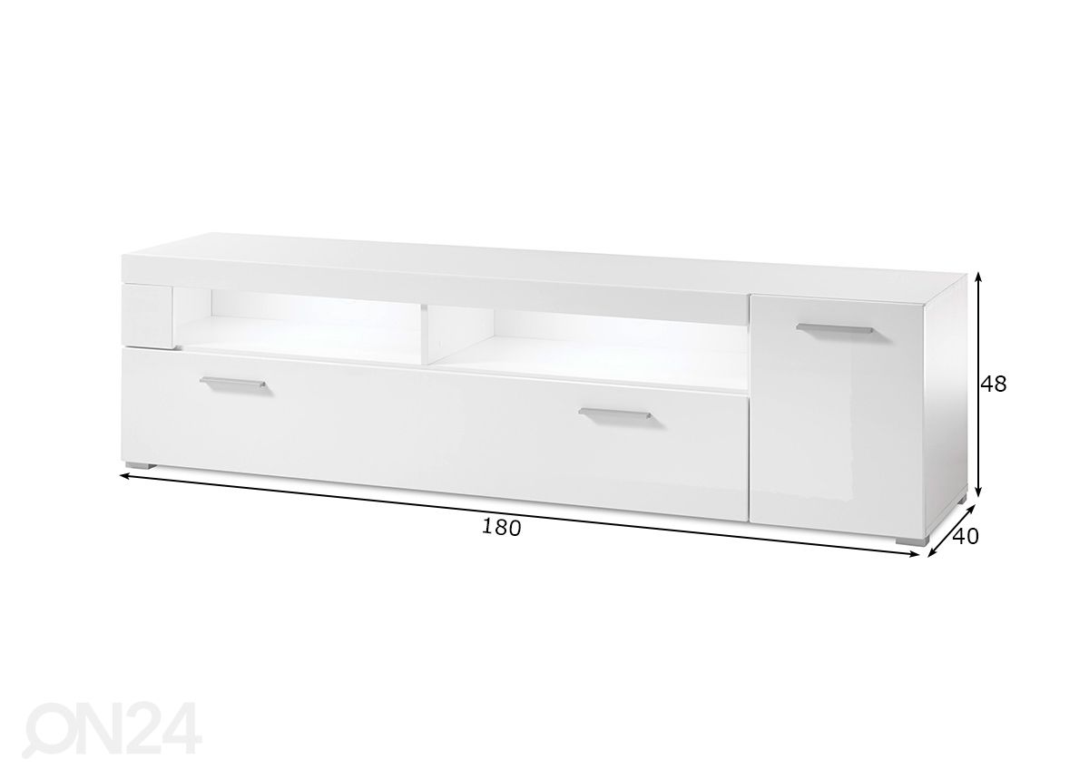 TV-taso Corado 180 cm kuvasuurennos mitat