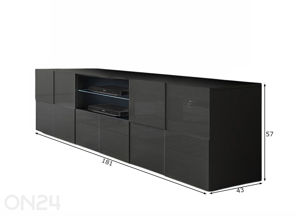 TV-taso Dama 181 cm kuvasuurennos mitat