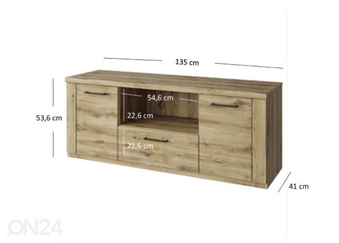 TV-taso Doorset 135 cm kuvasuurennos mitat